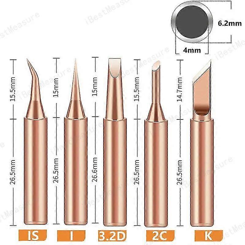 5 قطع 900m-t النحاس النقي لحام الحديد تلميح خالية من الرصاص نصائح لحام رئيس لحام Bga أدوات لحام العلامات التجارية الحديد