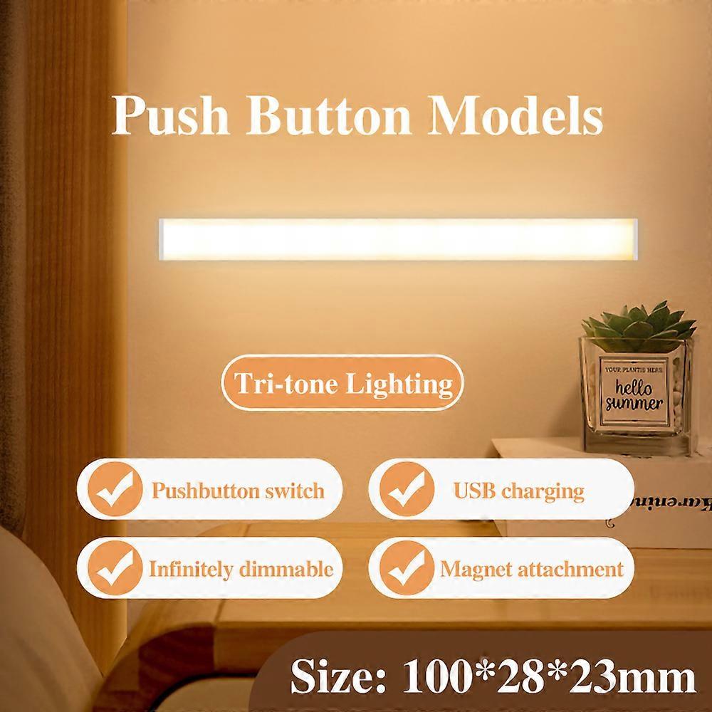 Lampe LED de Bureau Magntique Rechargeable par USB, clairage Gradation en Continu, Veilleuse pour Armoire, Garde-Robe, Table, Chambre Coucher