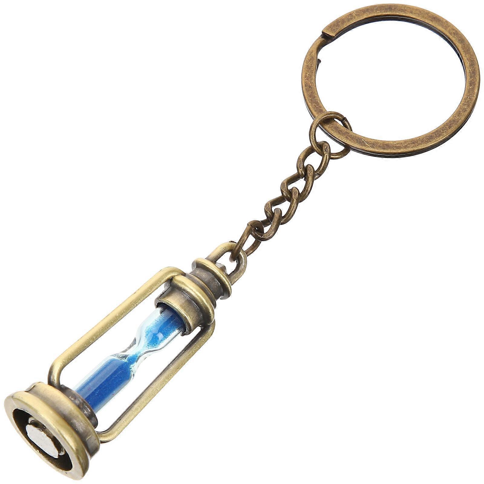 5pcs Hourglass Key Chains Vintage Sand Timer Key Chains Creative Keychain Decor