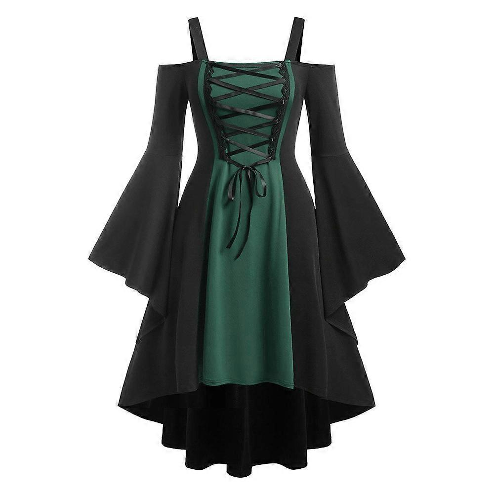 Gothic Dresses for Women Ruffle Sleeves Off Shoulder Midi Dress
