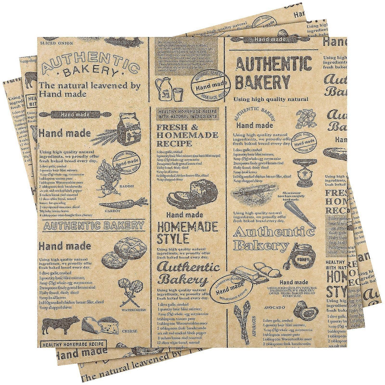 50 Sheets Sandwich Wrap Paper Paper Food Liners Natural Parchment Paper Baking Oil Paper