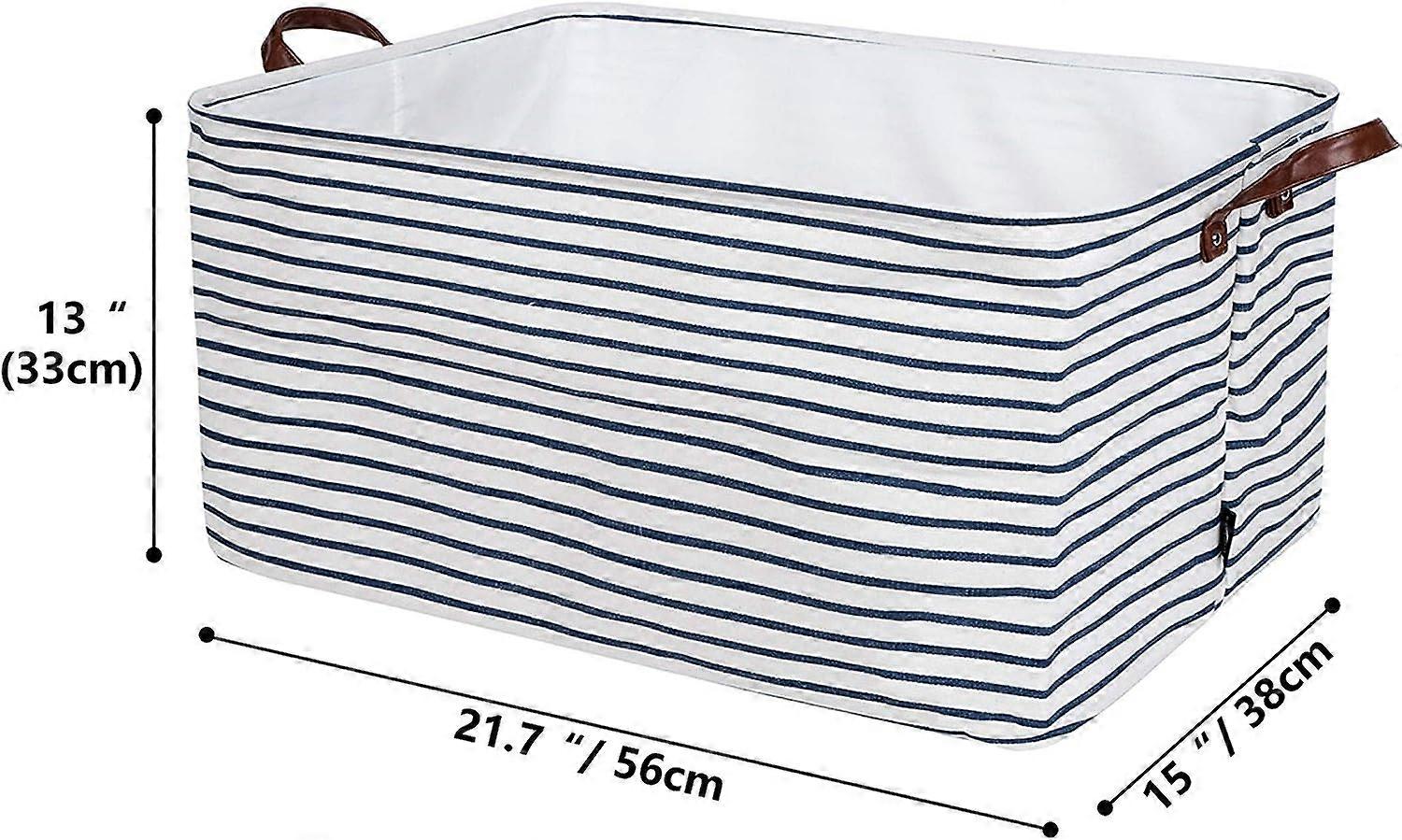 X-Large Storage Basket with Lid - Drawstring Canvas Underbed Hamper (22-Inches)