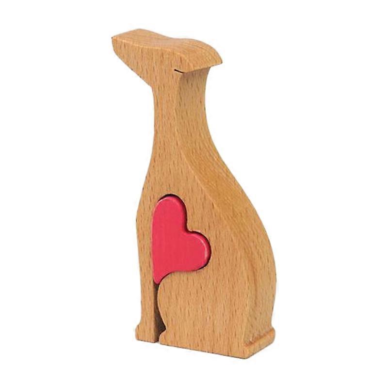 Vivid Appearance Dog Figurine All Match Wood Nordic Style Dog Statue for Home JIKAIX