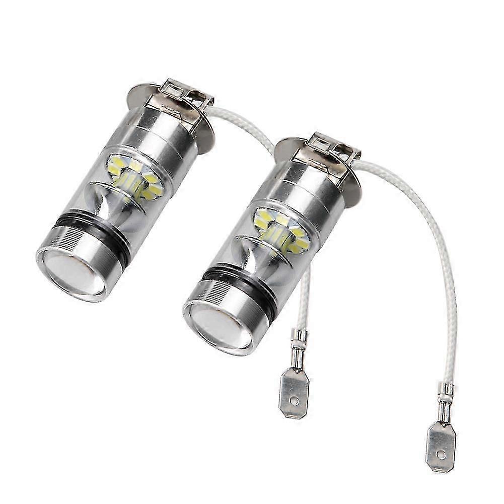 2Pcs H3 6000K 100W LED 20-SMD High Power Fog Driving DRL Light Bulbs HID