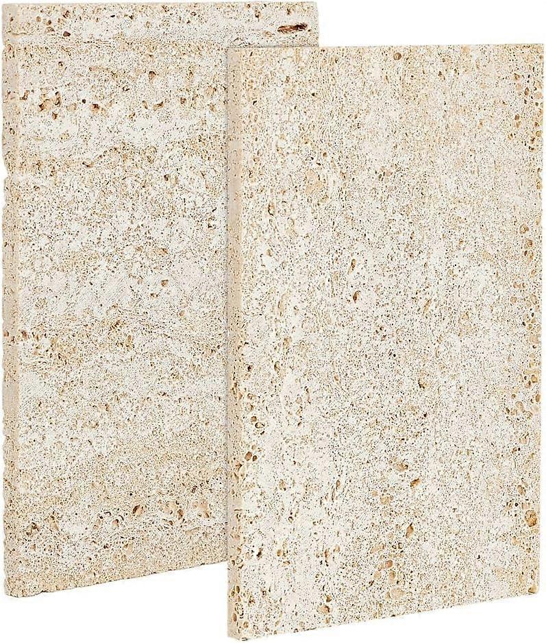 2件照片道具天然石材装饰品3.9x5.9x0.28英寸岩石展示底座大理石效果石材装饰展示板基座复古摄影