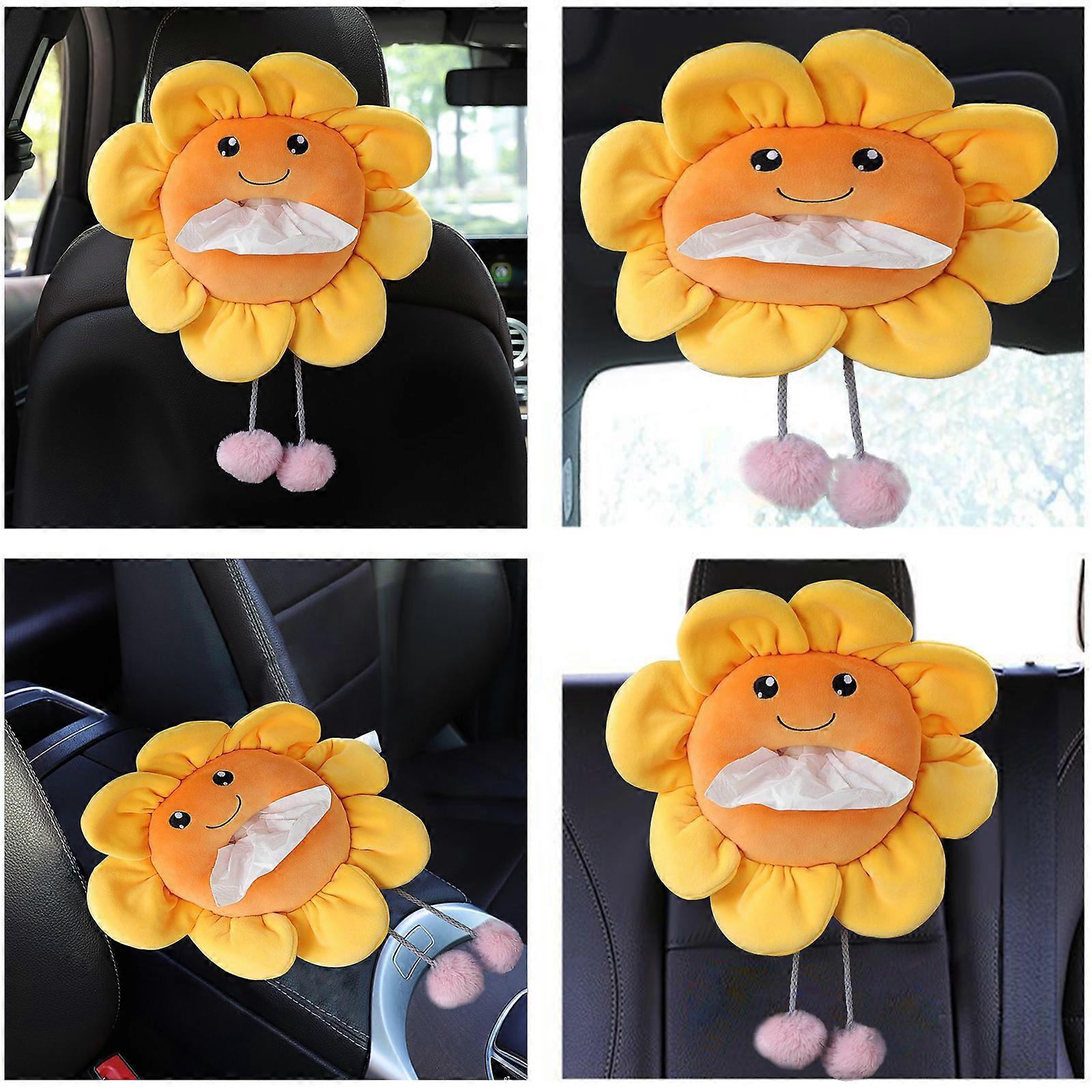 Cartoon Tissue Box Cover For Car, Cute Tissue Holder And Paper Dispenser With Soft Plush Material