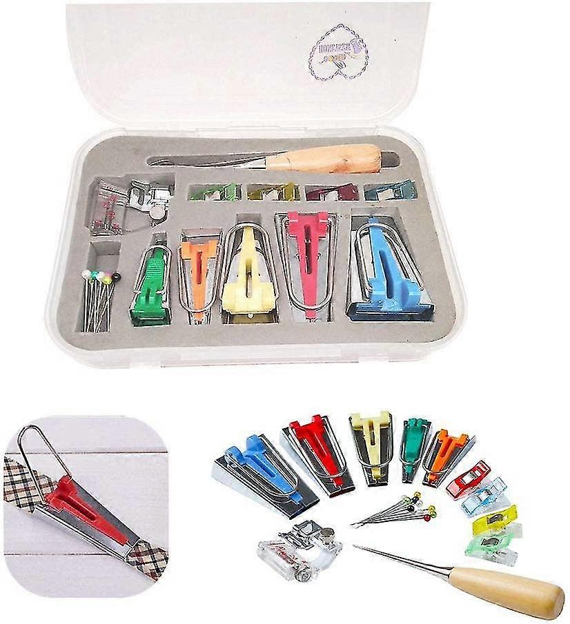 Single Double Fold Bias Tape Maker Tool Kit Set, 6mm/9mm/12mm/18mm/25mm Fabric Bias Tape Maker Tools 5 Sizes Diy Sewing Bias Tape Makers For Quilt Bin