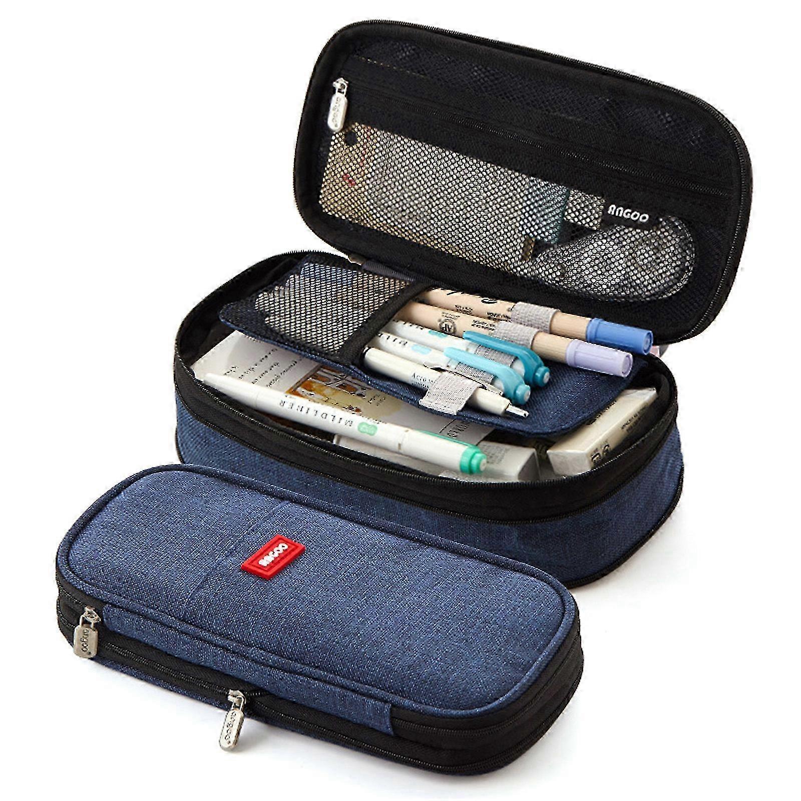 Large Capacity Canvas Pencil Case Pen Bag Organizer
