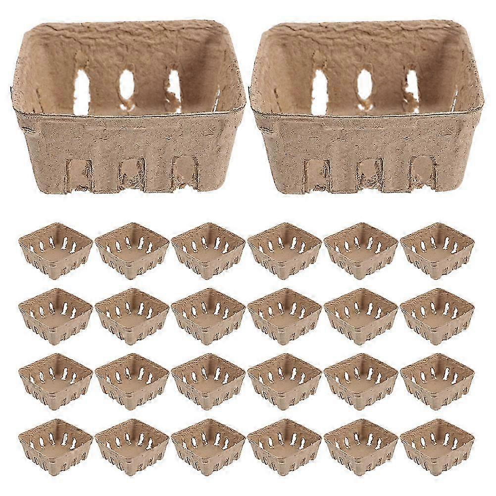 30pcs Fruits Packaging Box Paper Pulp Berry Basket Vegetable Fruit Tray Fruit Container