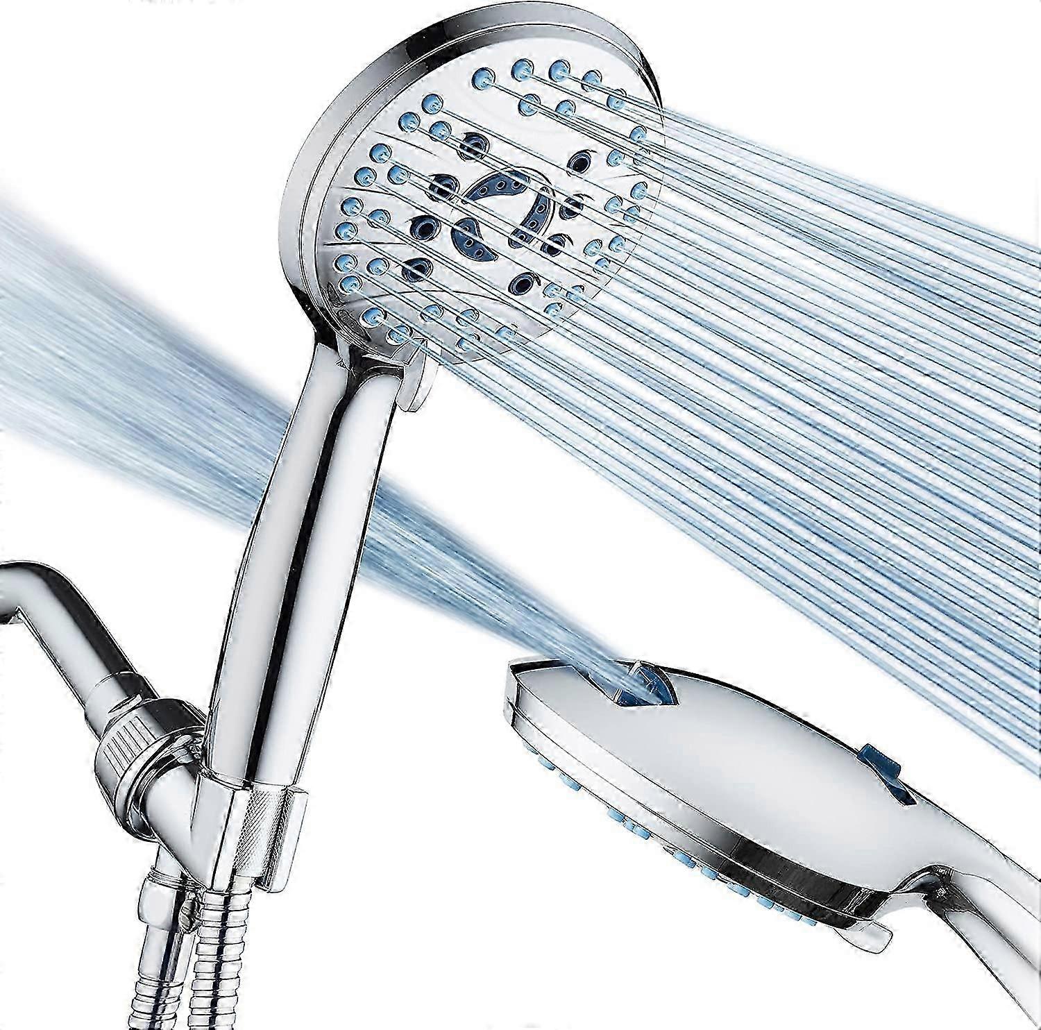 High-Pressure Handheld Shower Head, 8-Mode, 6-Foot Hose
