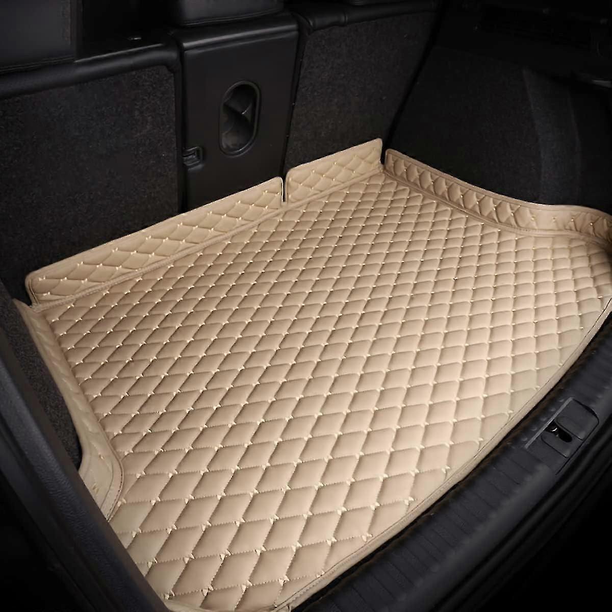 Versatile Beige Trunk Mat  Full-Surround, Waterproof & Durable for Your Car