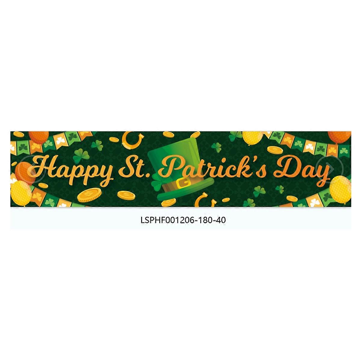 Festive Green & White Yard Banner for Ireland Day