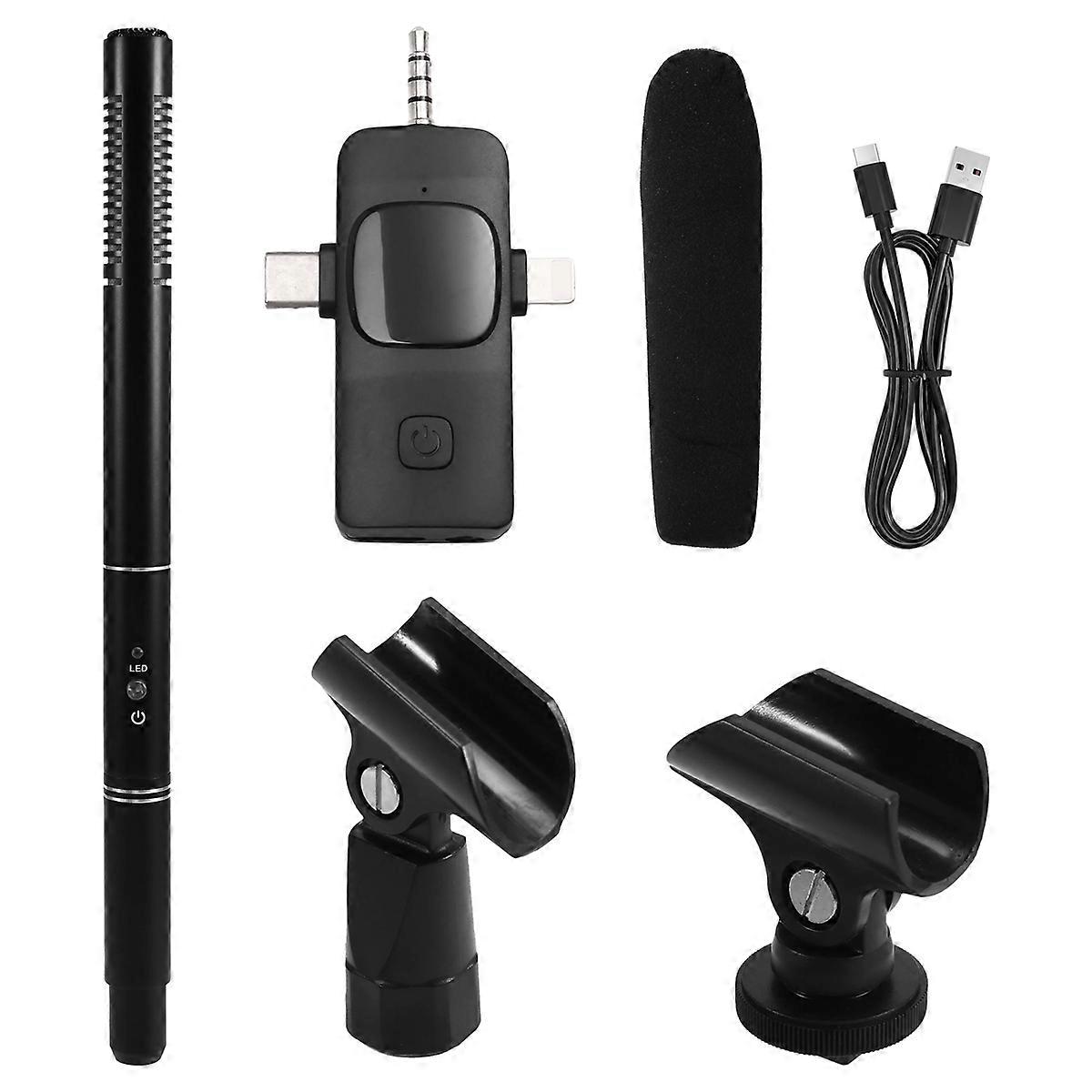 Wireless Interview Microphone Condenser Microphone Handheld Studio Recording Mic Noise Cancel
