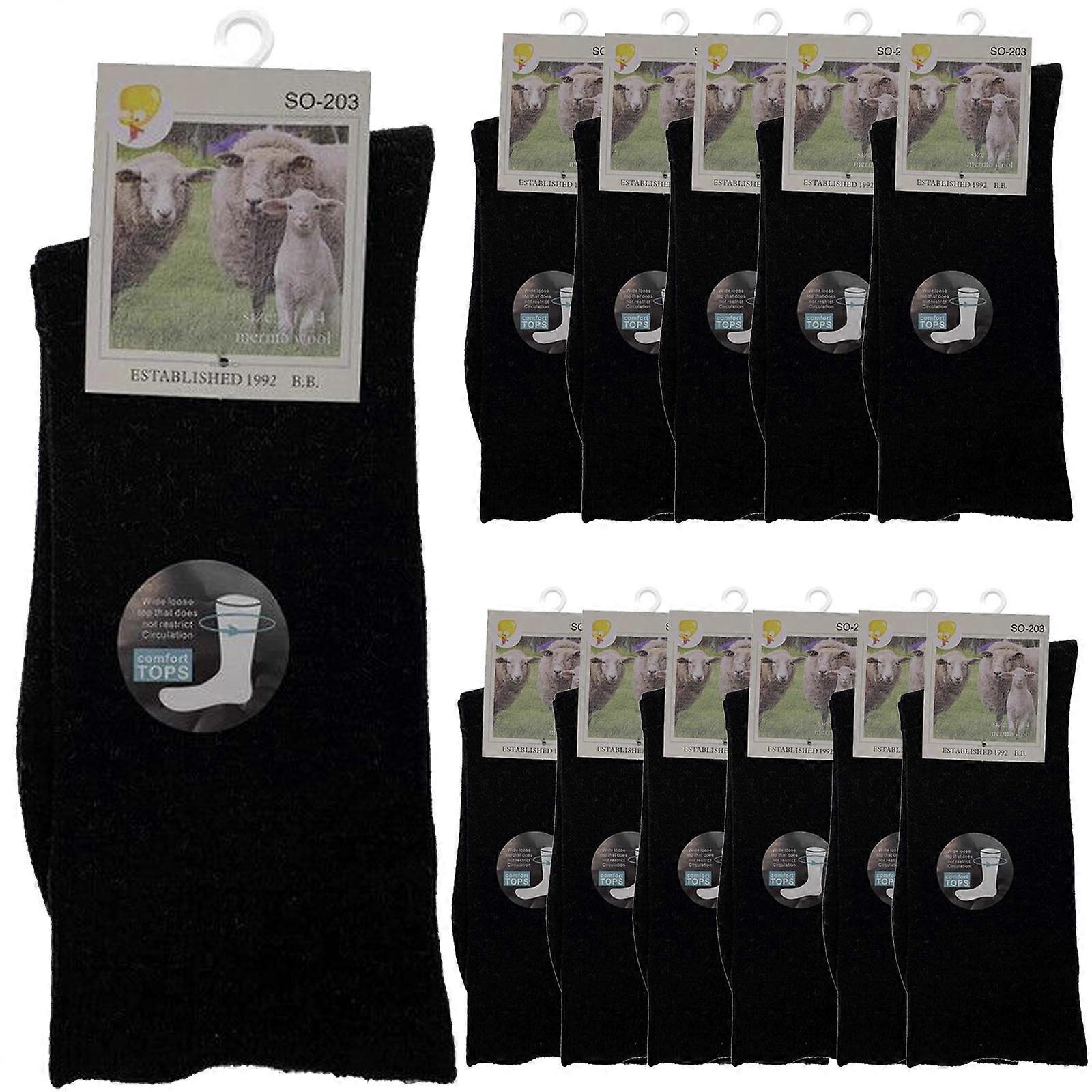 Merino Wool Mens Loose Top Thermal Socks Diabetic Comfort Circulation