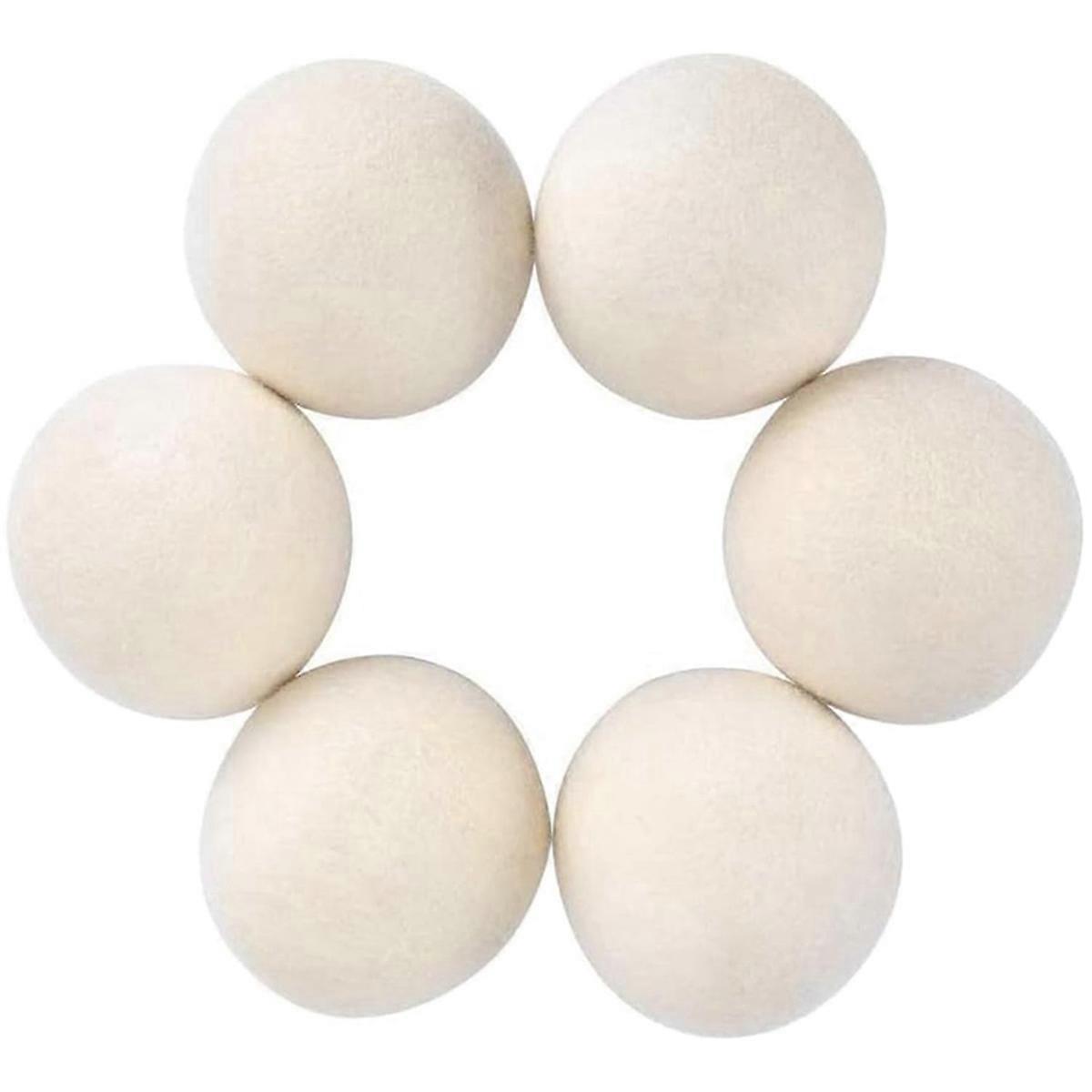 6Pcs Wool Dryer Balls- Premium Natural - Made with Wool That Replaces Dryer Sheets - Lint Remover