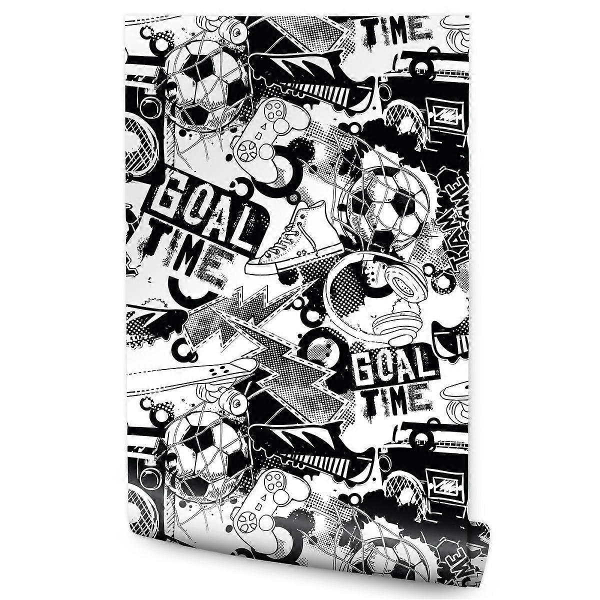 Tapetrulle til ungdomsfodbold abstrakt graffitimusik