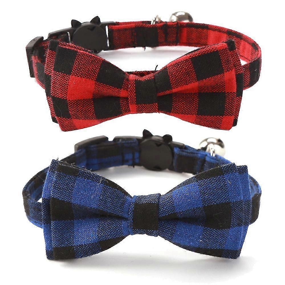 2 Pa Collars With Tie And Bell,personalized Breakaway Kitten Collar,8465