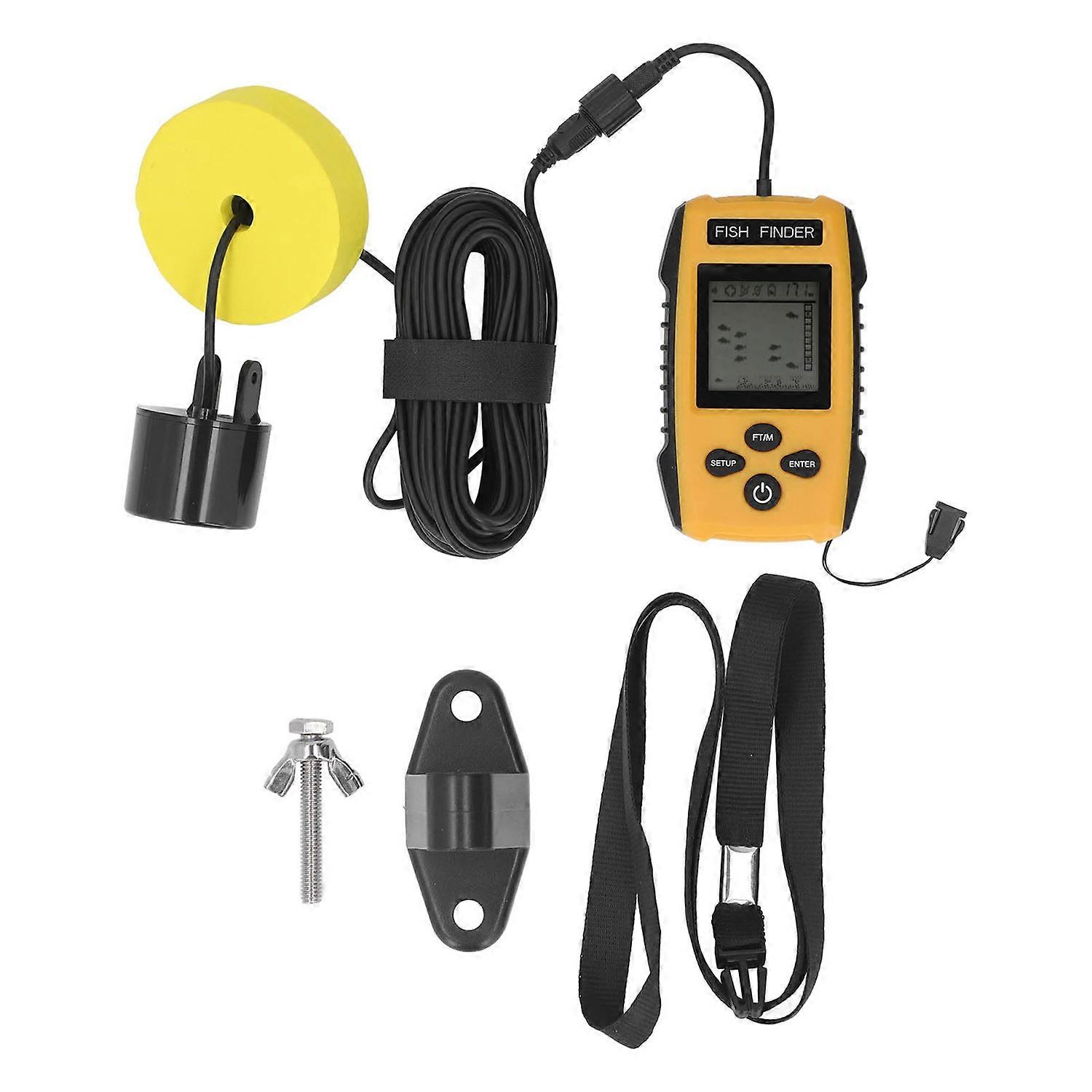 Ultrasonic Detector with 200kHz Sonar Sensor LCD Display Portable Underwater Depth Fish Finder