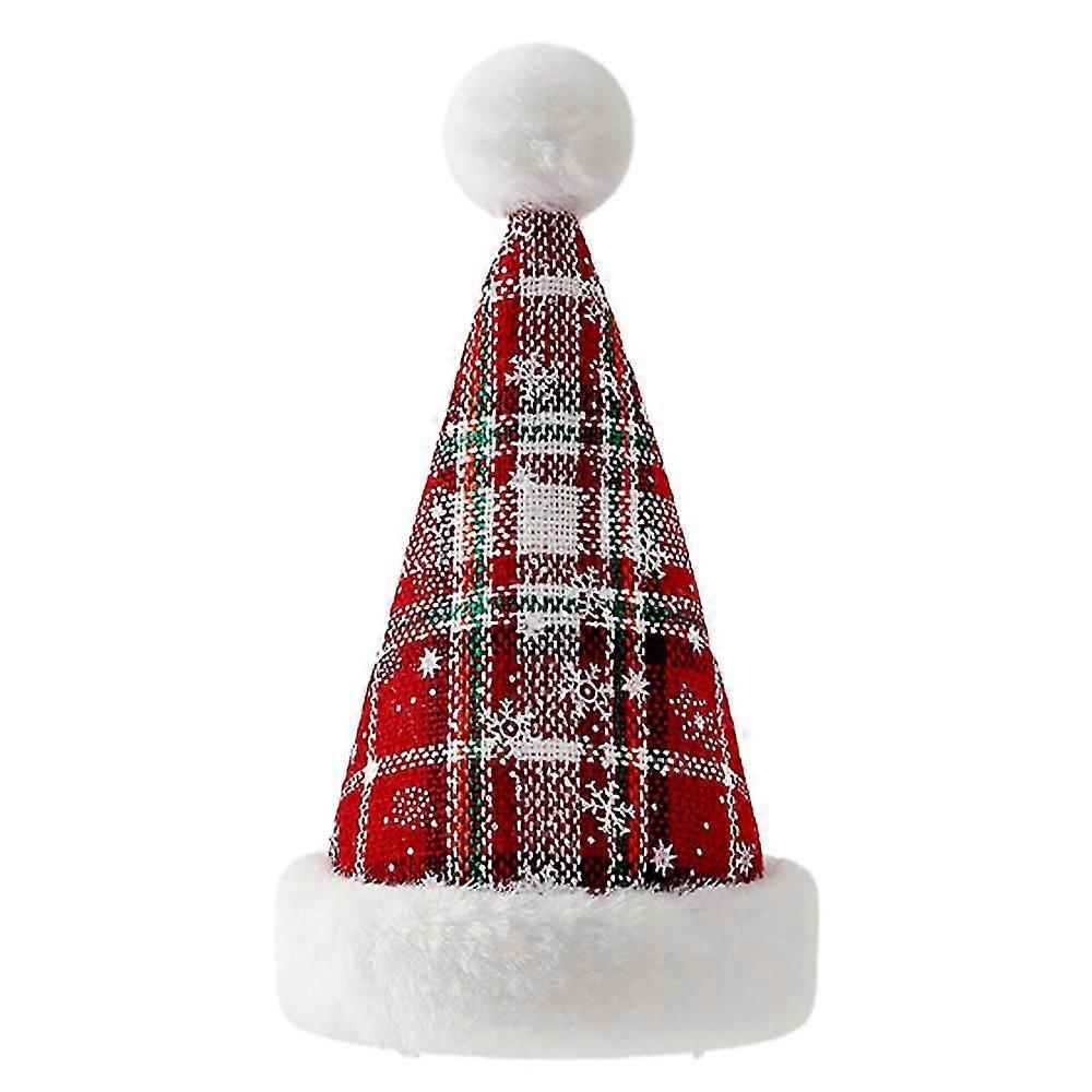 Christmas Pet Hat Snowflake Plaid Pet DogHat