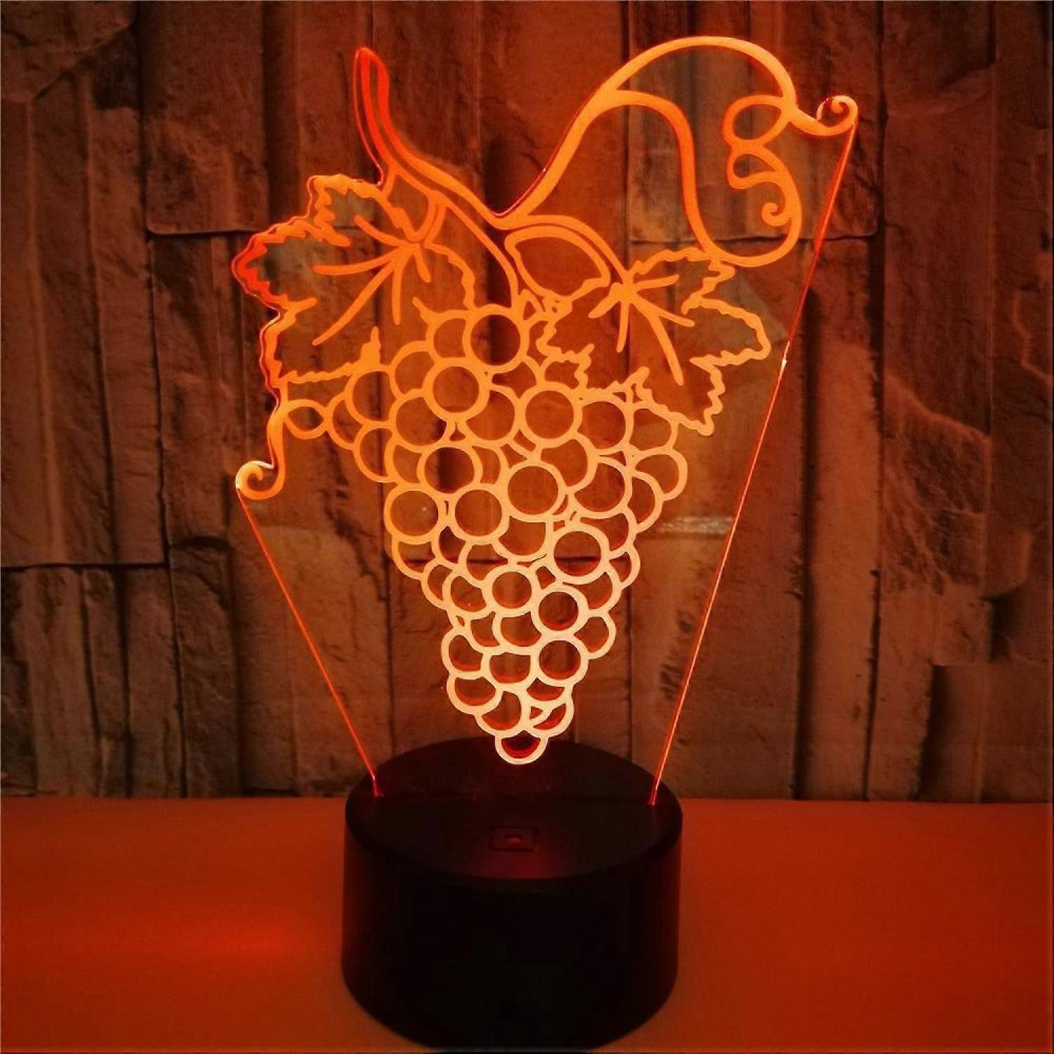 Qinwei Cute Vesicular 3D Night Light 7 Color Change LED Grape 3D Lights Table Lamp Xmas Toy Gift --- Style J