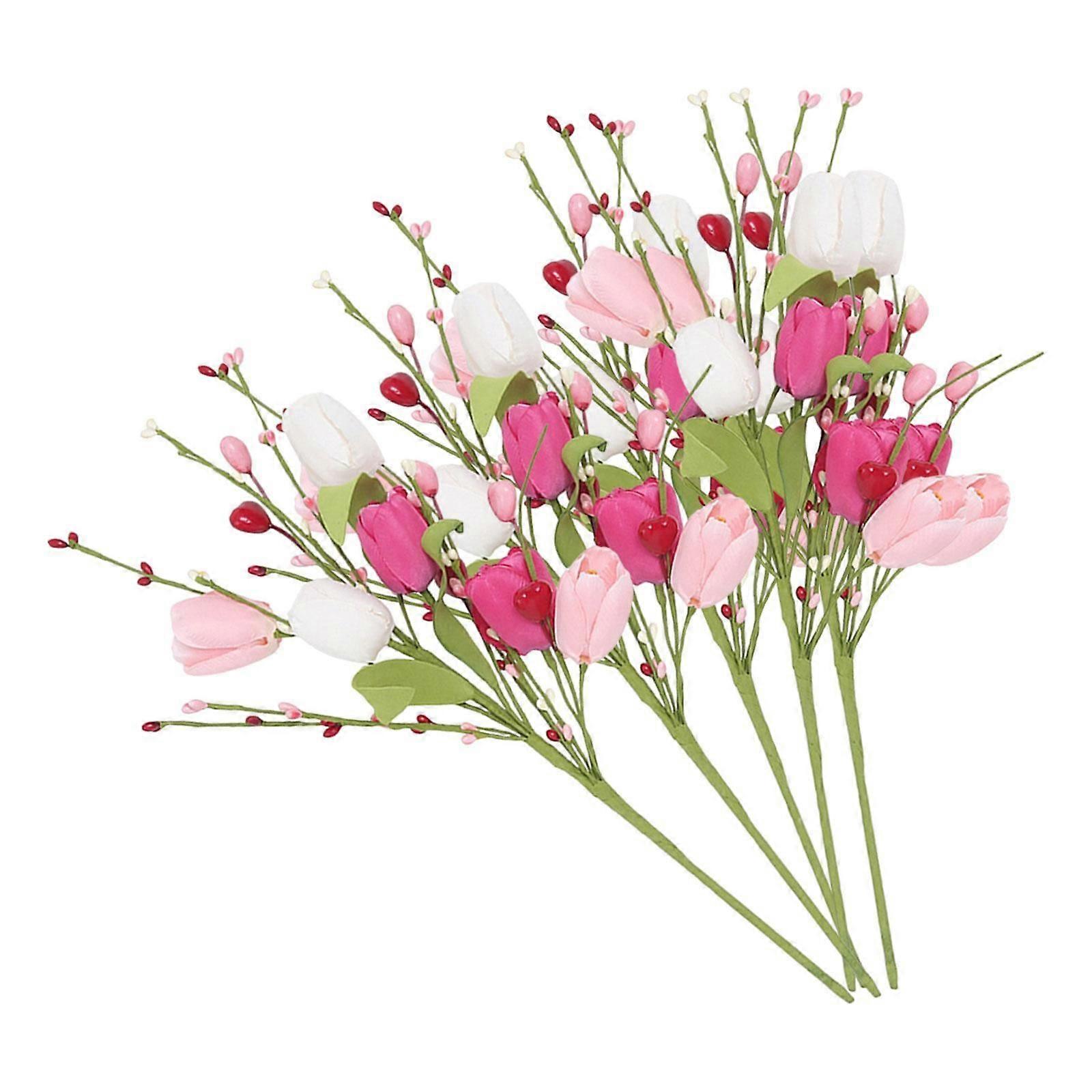 5x造形チューリップの花の枝ギフトバレンタインデコレーション農家用