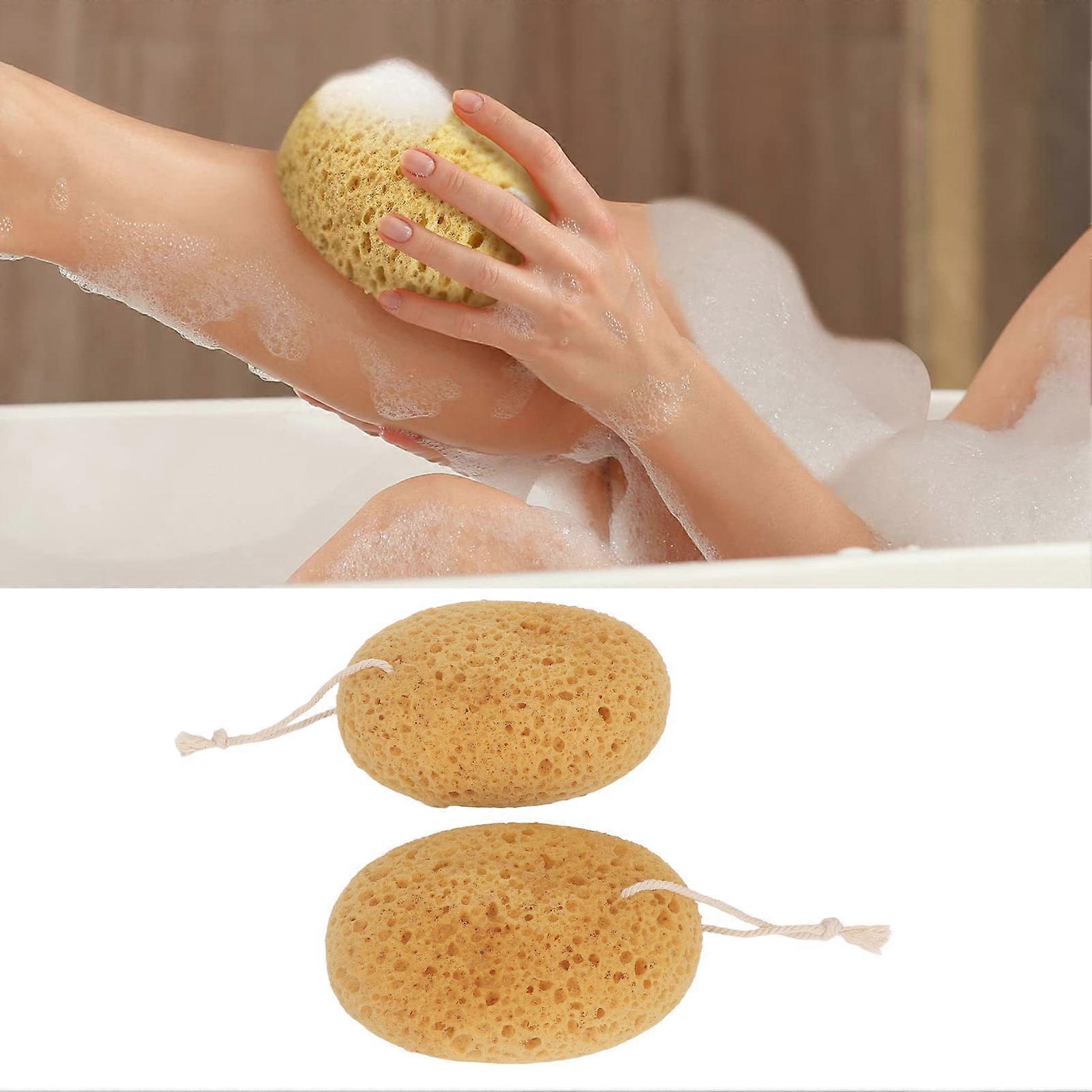 2pcs Body Scrubber Bath Exfoliating Sponge Soft Smooth Skin Rough Texture Shower Sponge 
