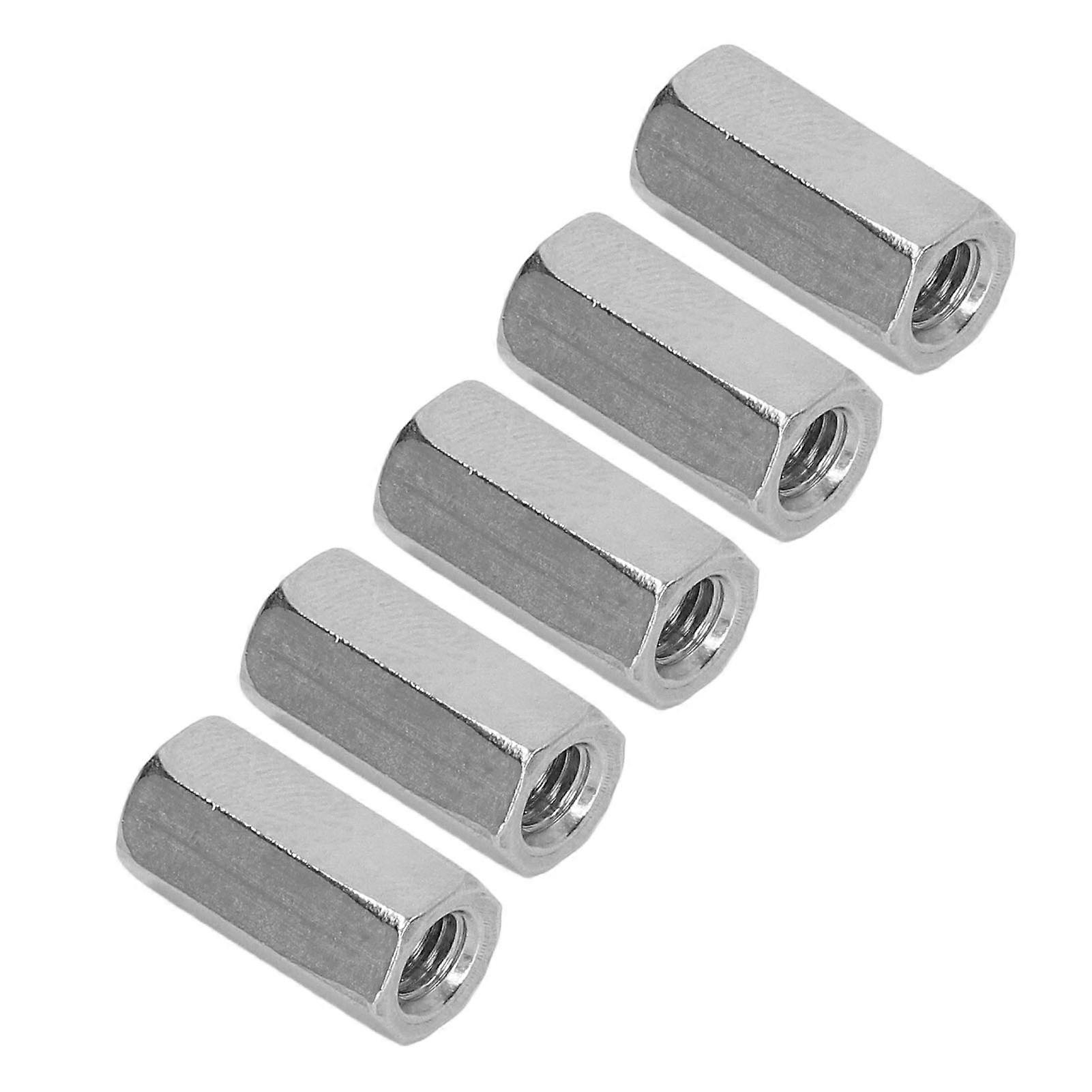 20Pcs Hex Coupling Nut M6 Stainless Steel Rust Resistant Connector Nut Kit Silver