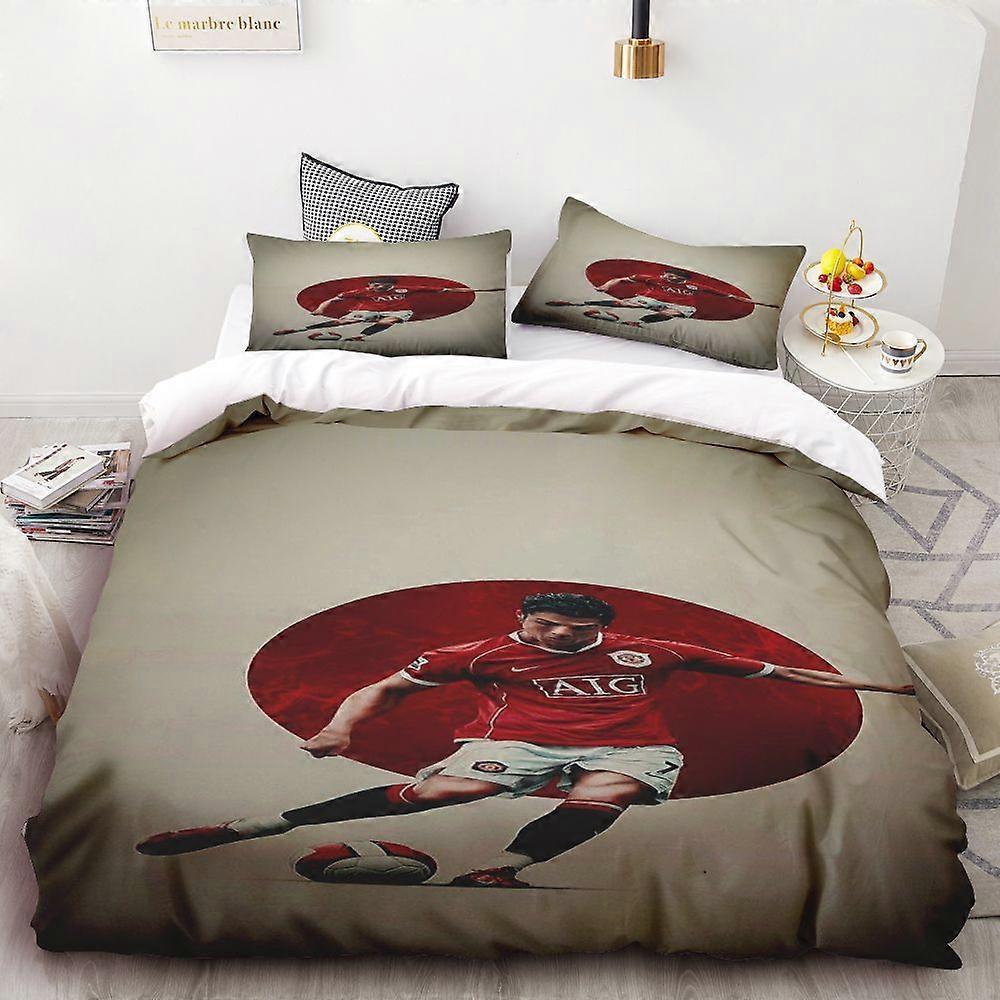 v1325 Lakan Fotboll Star CR Sängkläder Set Påslakanset Sängkläder Digitaltryck Sängkläder Queen Size Sängkläder Set Mode Design 3-delat sängkläder