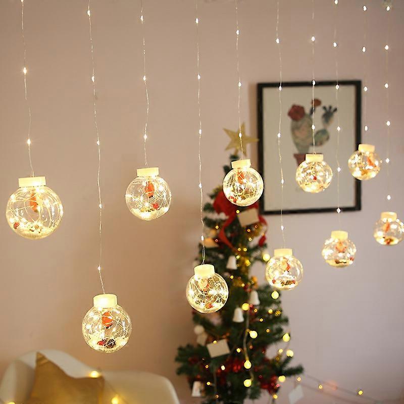 LED Copper Wire Curtain Light Wishing Ball Christmas Decoration String Lights, Random Style Delivery