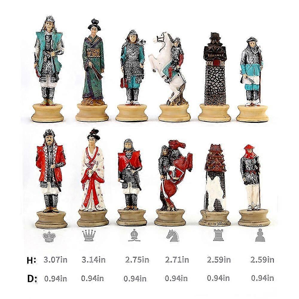 Russia Vs Mongolia War Characters War Resin Chess Theme Board Game