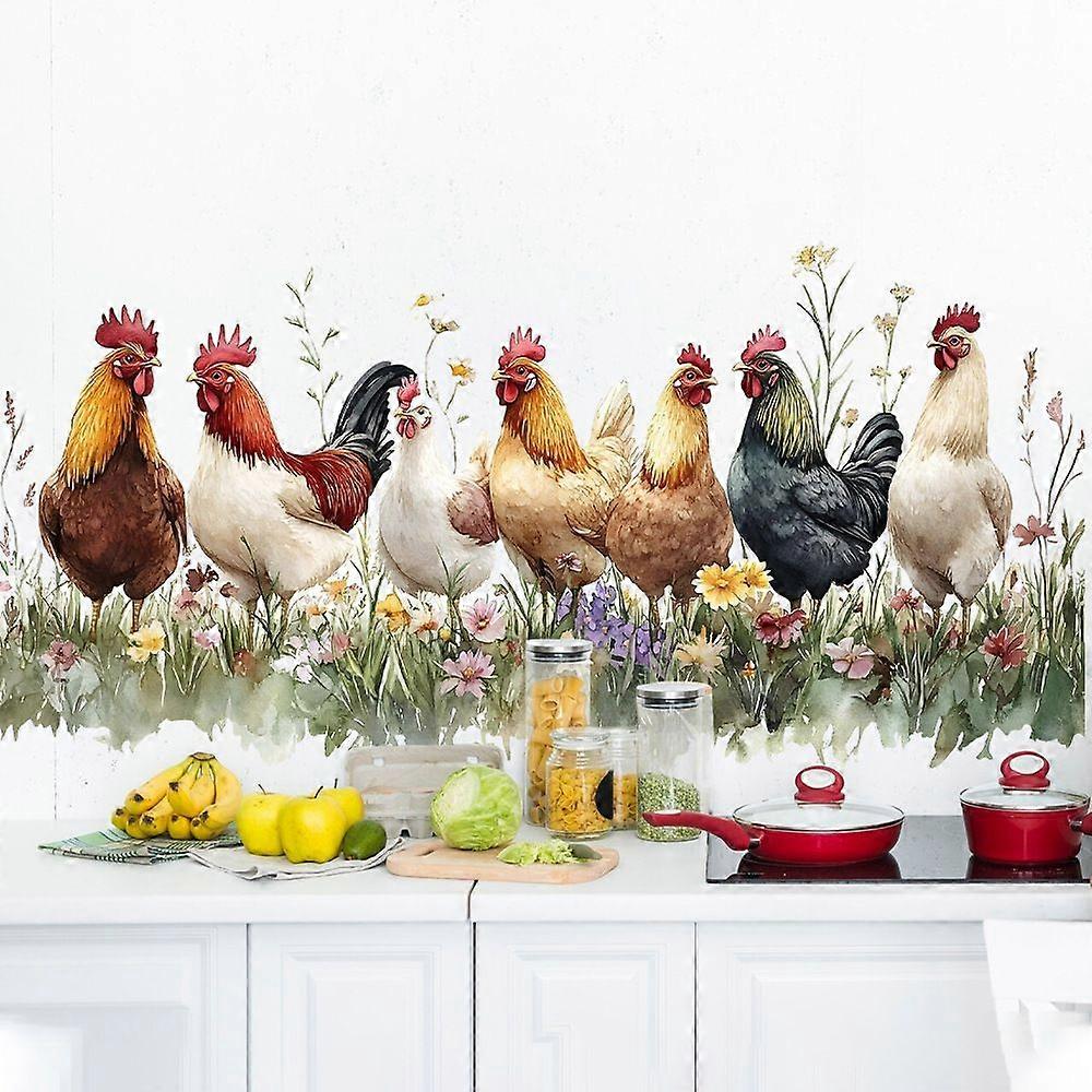 OHP Decorative Rooster Wall Sticker Self-adhesive Wall Decal Rustic Rooster Wall Decor