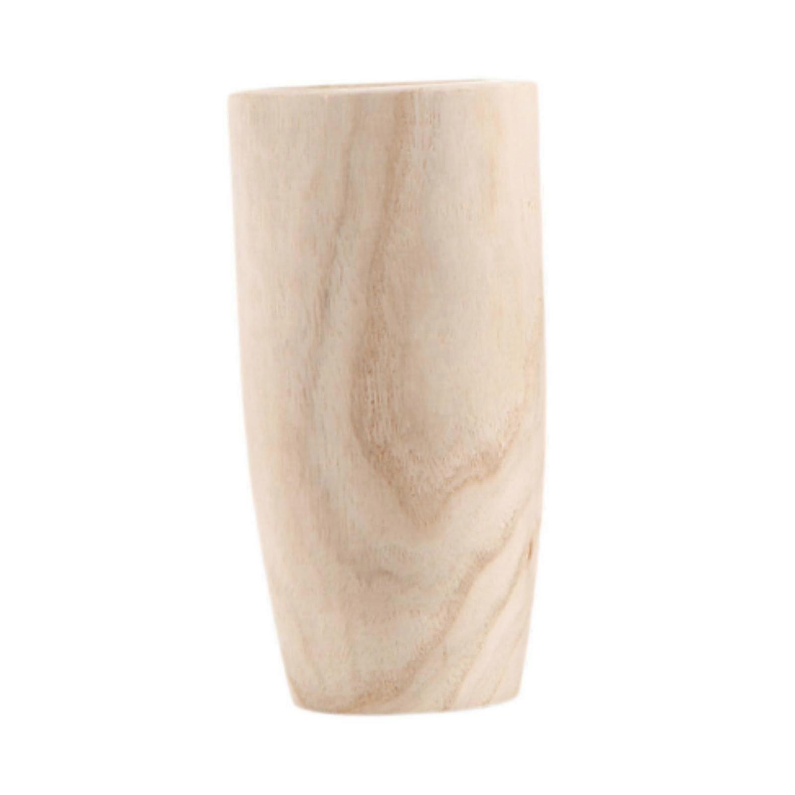 Wooden Vase Jar Flower Arrangement Container Rustic Handmade for Dining Room Size S