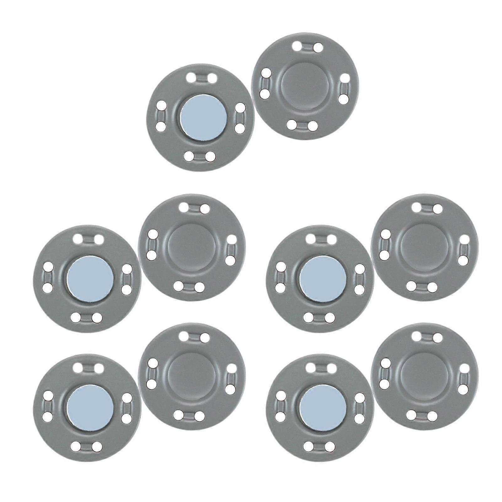 10Pairs Magnetic Button Clasps Snaps Sewing Closure for Bag Dress DIY Gray