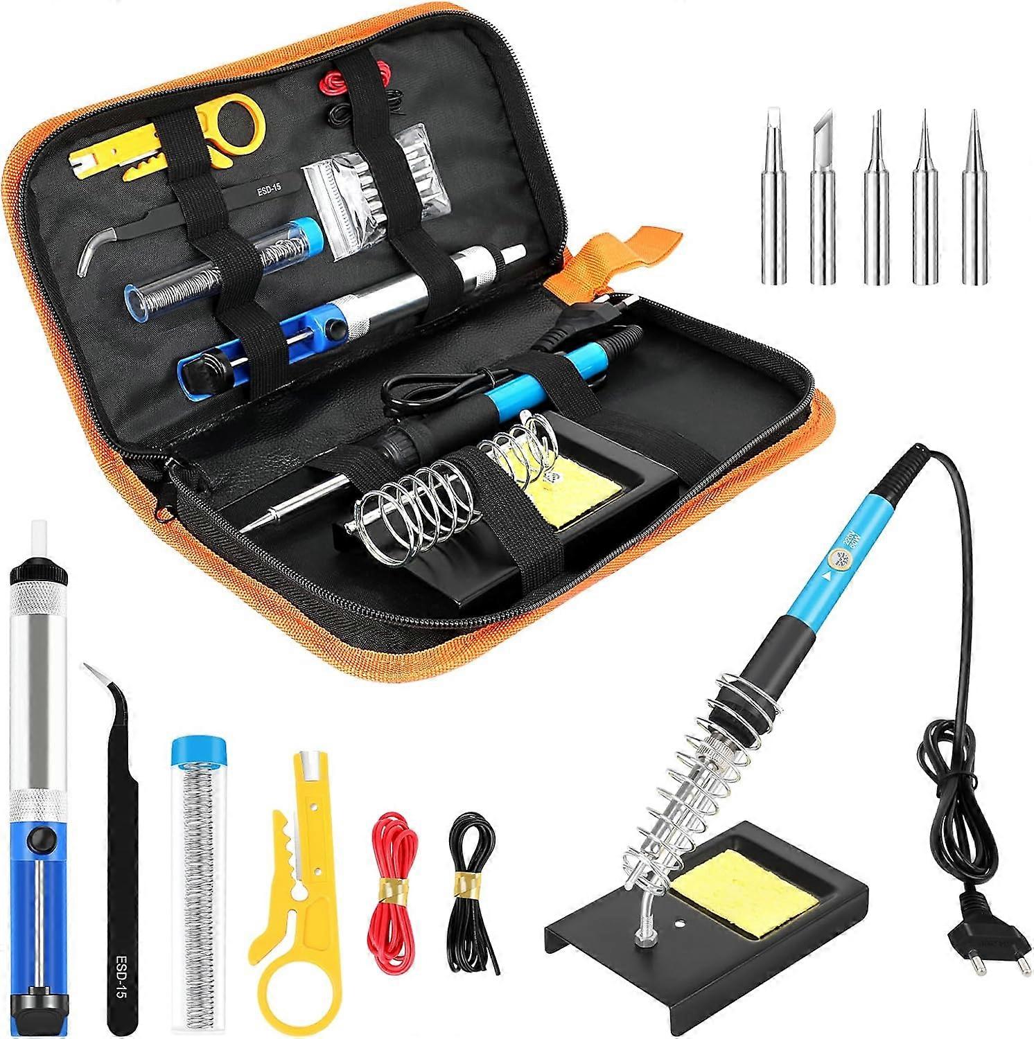 Soldering Iron Kit, 80W Ceramic Heating Core, Adjustable Temperature