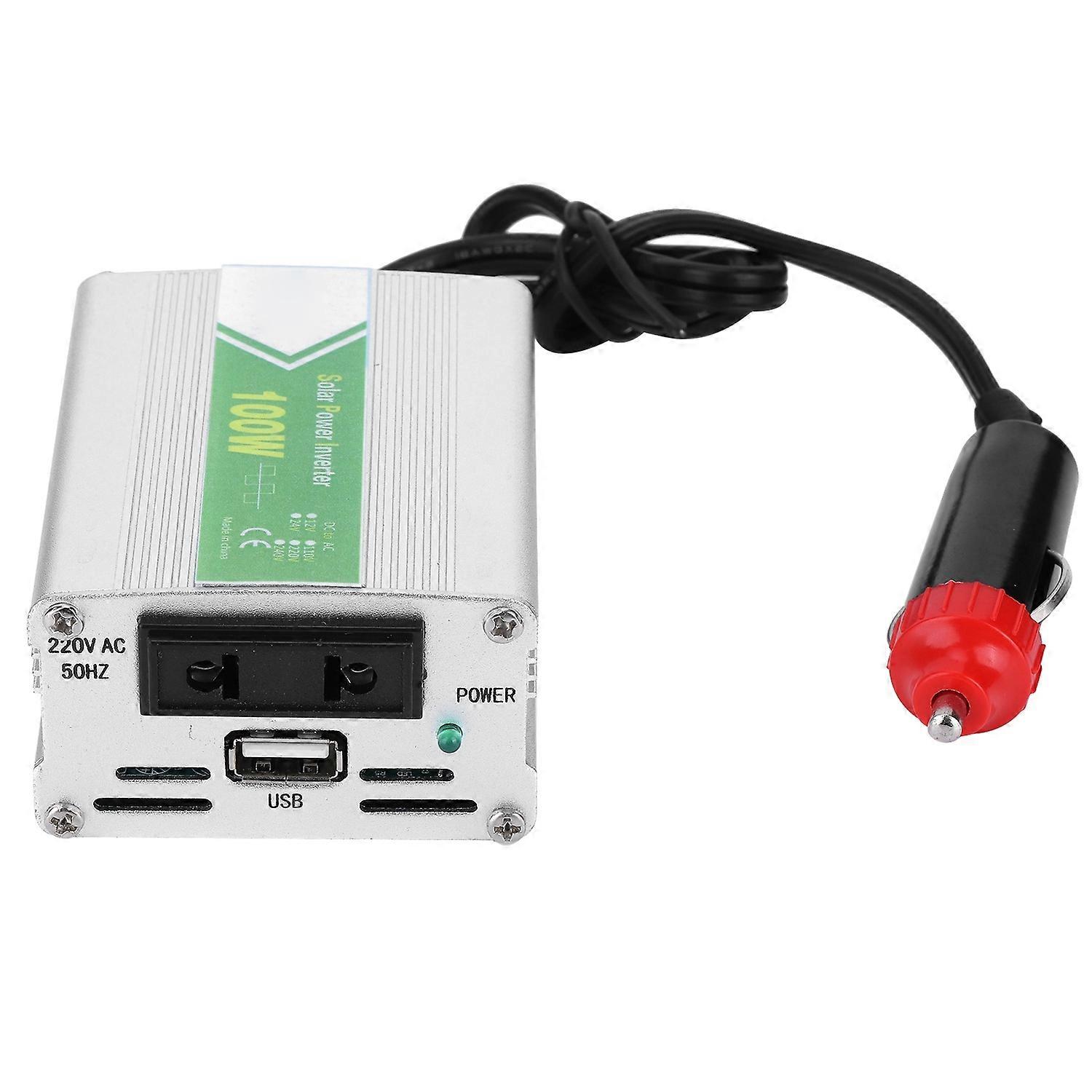 100W Car Power Voltage Inverter DC12V to AC220V Correction Waves with LED Indicator