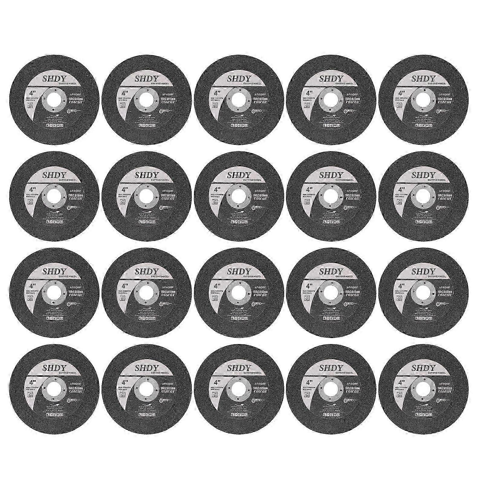 20Pcs Cutting Wheel Fast Clean Cutting Cut Off Wheel for Metal Processing 100mm Outer Dia 16mm Inner Dia