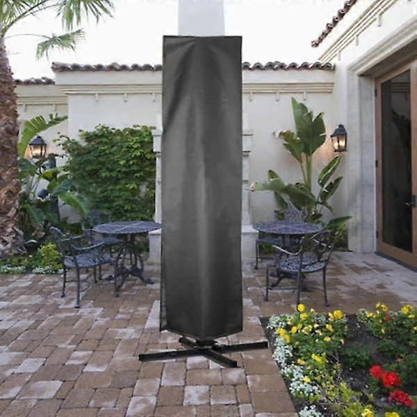 Large Waterproof Cantilever Umbrella Cover Made of Durable 420D Oxford Fabric with Zipper and Drawstring for 3.4m to 4m, Black (262x89cm)
