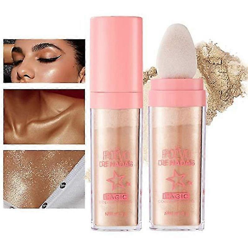 Aisiting Dageda Body Glitter, Polvo De Hadas Shimmer Face And Body Highlighter Powder, High Gloss Fairy Glitter Sparkle Powder Highlight Makeup For Ha