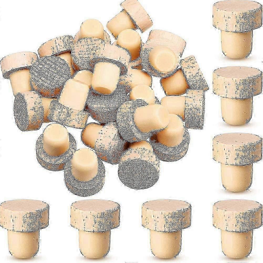 24pc Wooden T-Shaped Wine Corks Reusable Bottle Stoppers An-haoyi TY