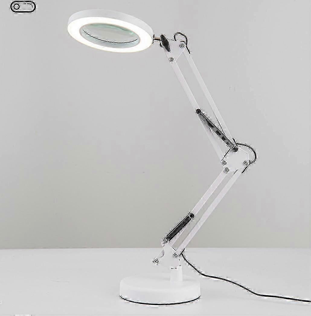 10x Magnifying Glass with Built-in Light and 3 Color Modes 10 Brightness Levels Ideal for Desk Lamp Usage