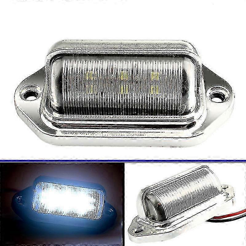 ユニバーサルクローム 6 LED ナンバープレートタグライトランプ、トラック、 SUV 、トレーラー、バン用