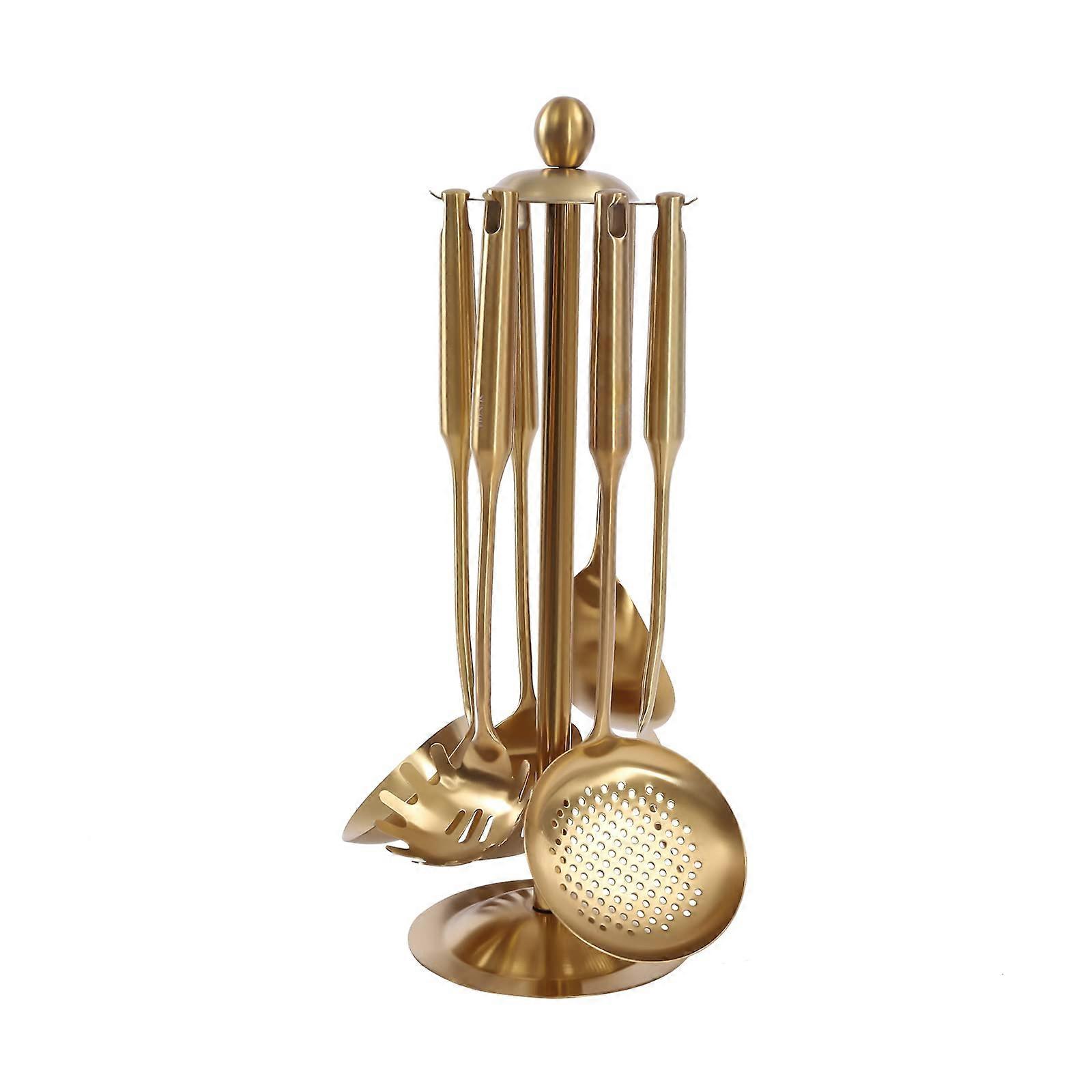 7 Piece Gold Kitchen Utensils Set for Cooking Tool