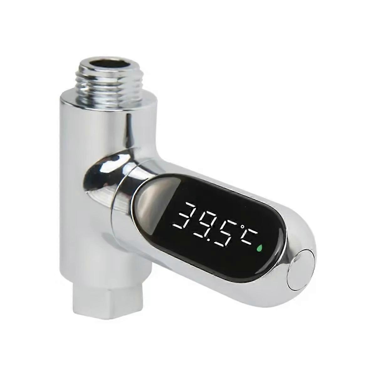 LED Display Home Water Shower Thermometer Flow Water Self-Generating Temperture Meter Monitor