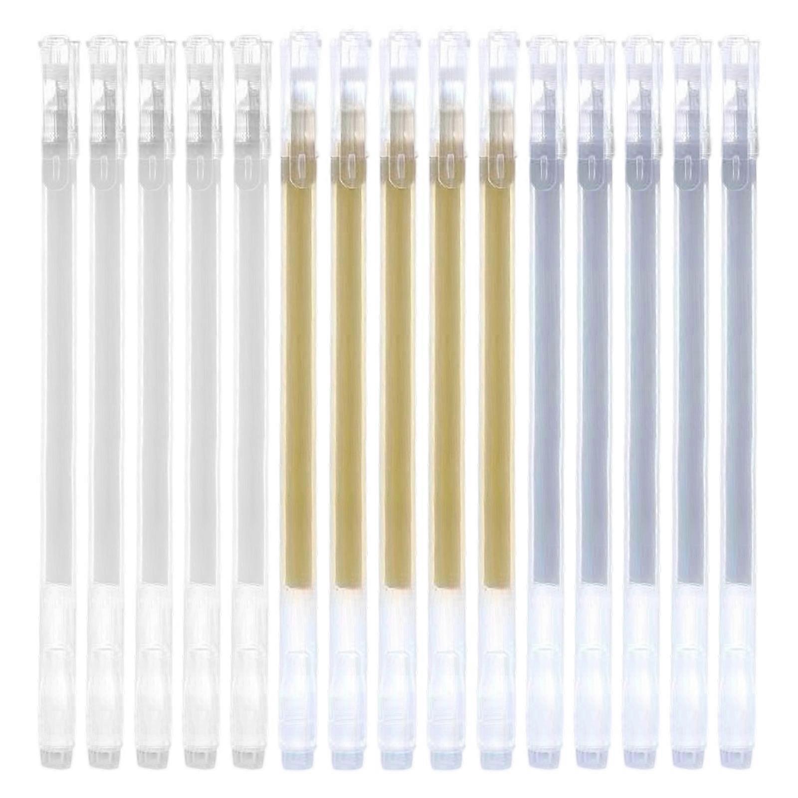 15pcs drawing ledger highlighters - White + Gold + silver
