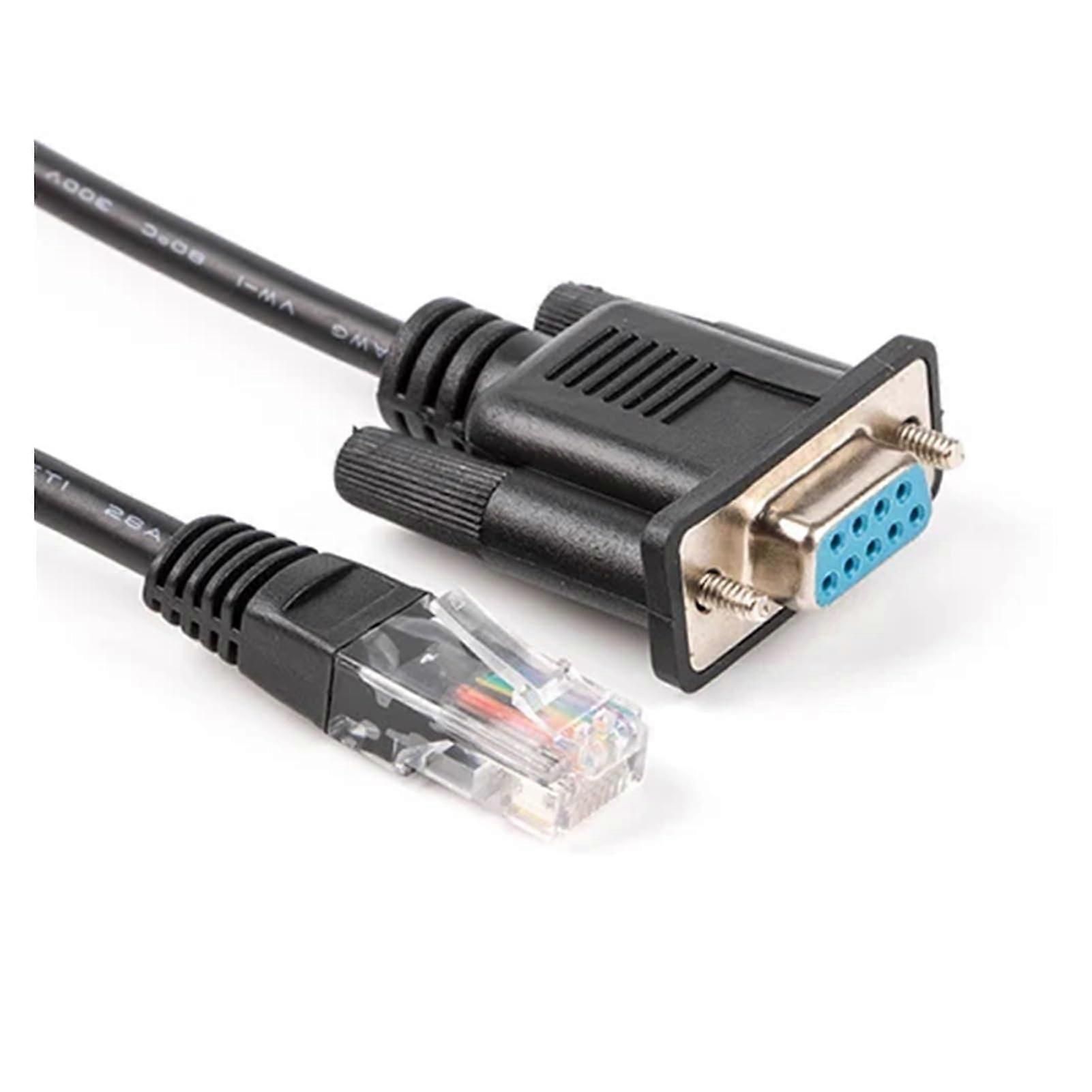 RJ45 Cat5e CAT6 to RS232 DB9 Console Router Cable(Black)
