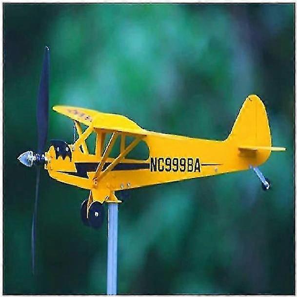 パイパーJ3カブ飛行機ウェザーベーン、フライト愛好家のための渦巻き風車ギフト