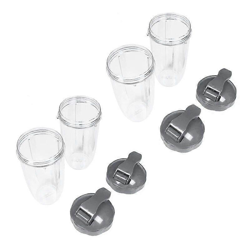 32Oz Replacement Cups With Flip Top To Go Lid For Nutribullet 600W And Pro 900W Blender (4 Pack)