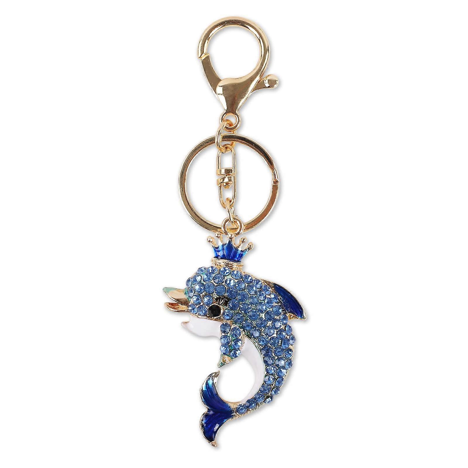 Dolphin Keychain - Blue Ocean Crystal Keychain Set for Bag and Car Decor, Durable Material, Unique Design