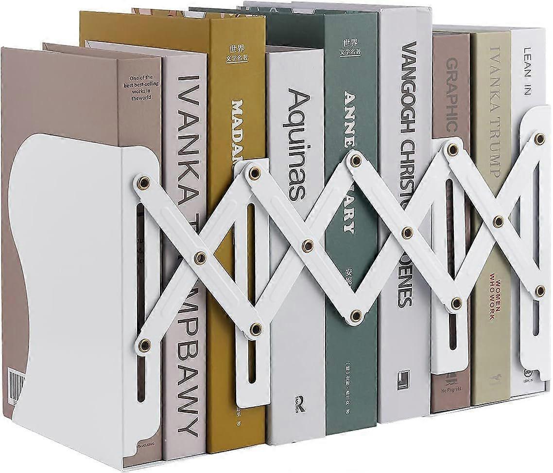 Expandable Metal Bookends(White)