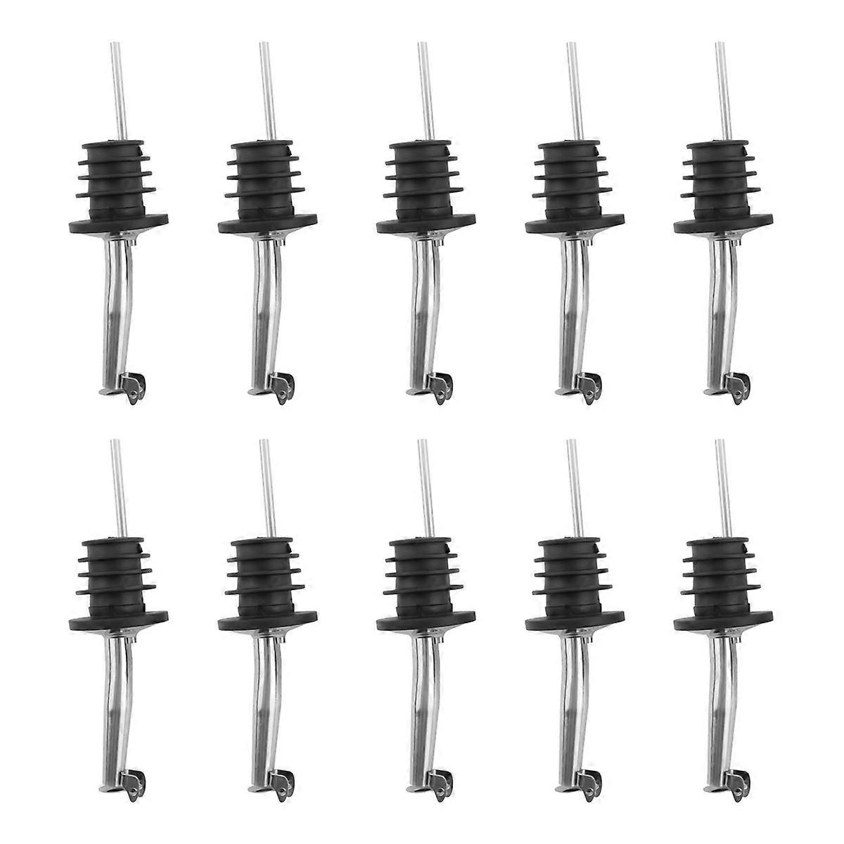 10-Pack Stainless Steel Wine Pourers Liquor Pour Spouts Set
